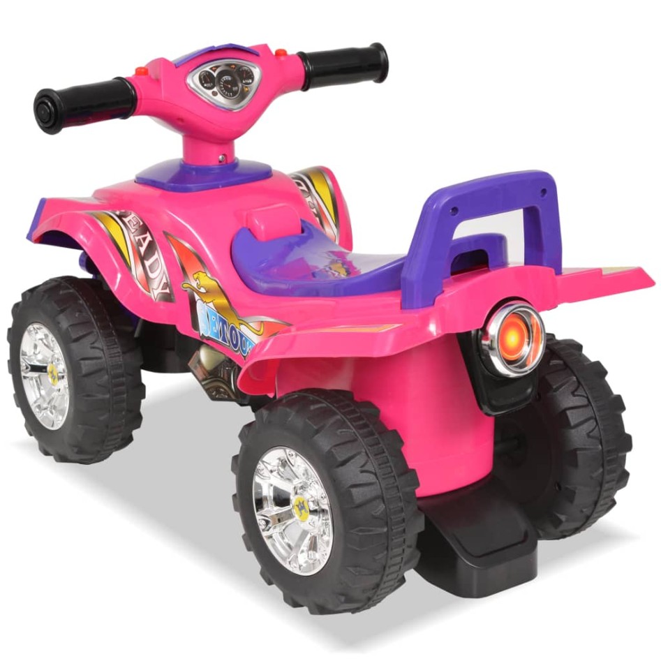 Quad ATV correpasillos infantil con sonidos y luces rosa