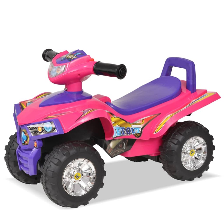 Quad ATV correpasillos infantil con sonidos y luces rosa