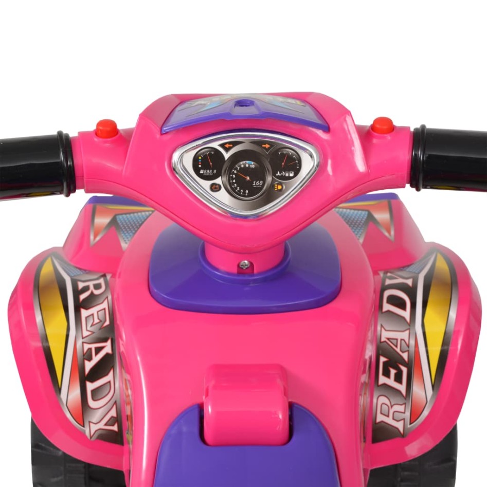 Quad ATV correpasillos infantil con sonidos y luces rosa