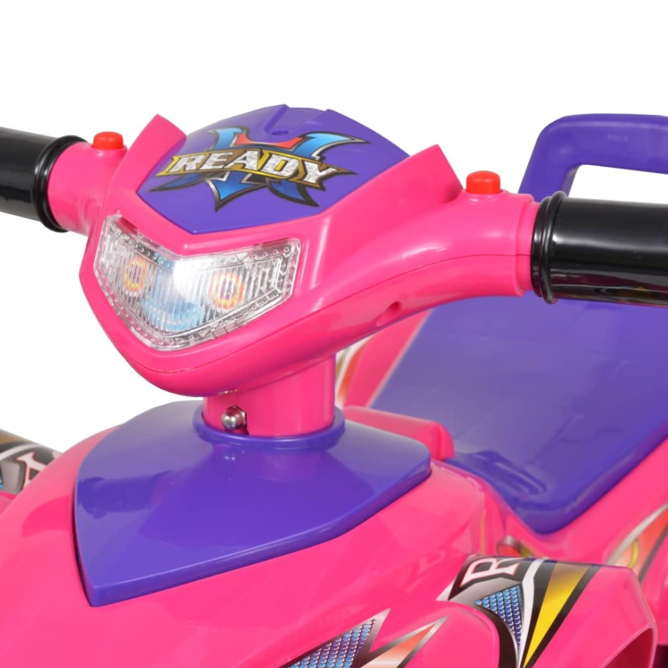 Quad ATV correpasillos infantil con sonidos y luces rosa
