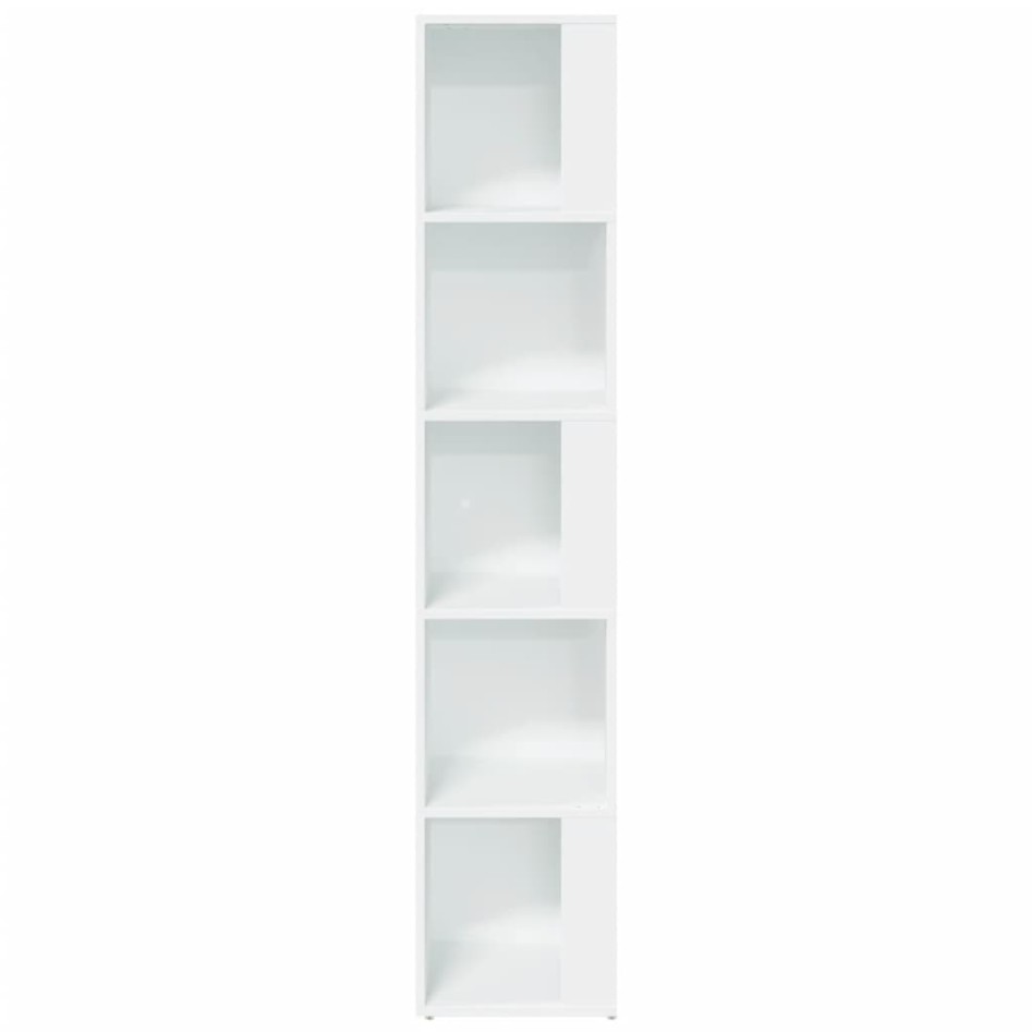 Mueble de esquina madera contrachapada blanco 33x33x164,5