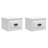 Mesitas de noche de pared 2 uds blanco brillante 41,5x36x28
