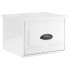 Mesitas de noche de pared 2 uds blanco brillante 41,5x36x28