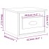 Mesitas de noche de pared 2 uds blanco brillante 41,5x36x28