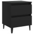 Mesita de noche madera contrachapada negro 40x35x50