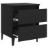 Mesita de noche madera contrachapada negro 40x35x50