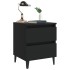 Mesita de noche madera contrachapada negro 40x35x50