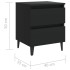 Mesita de noche madera contrachapada negro 40x35x50