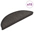 Alfombra autoadhesiva escalera sisal 15 uds antracita