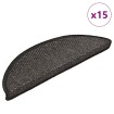 Alfombra autoadhesiva escalera sisal 15 uds antracita 56x17x3cm