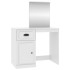 Tocador con espejo madera contrachapada blanco 90x50x132,5