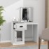Tocador con espejo madera contrachapada blanco 90x50x132,5