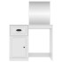 Tocador con espejo madera contrachapada blanco 90x50x132,5