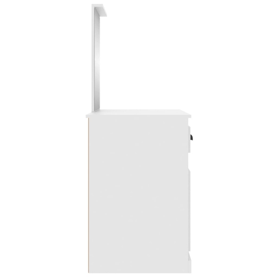 Tocador con espejo madera contrachapada blanco 90x50x132,5