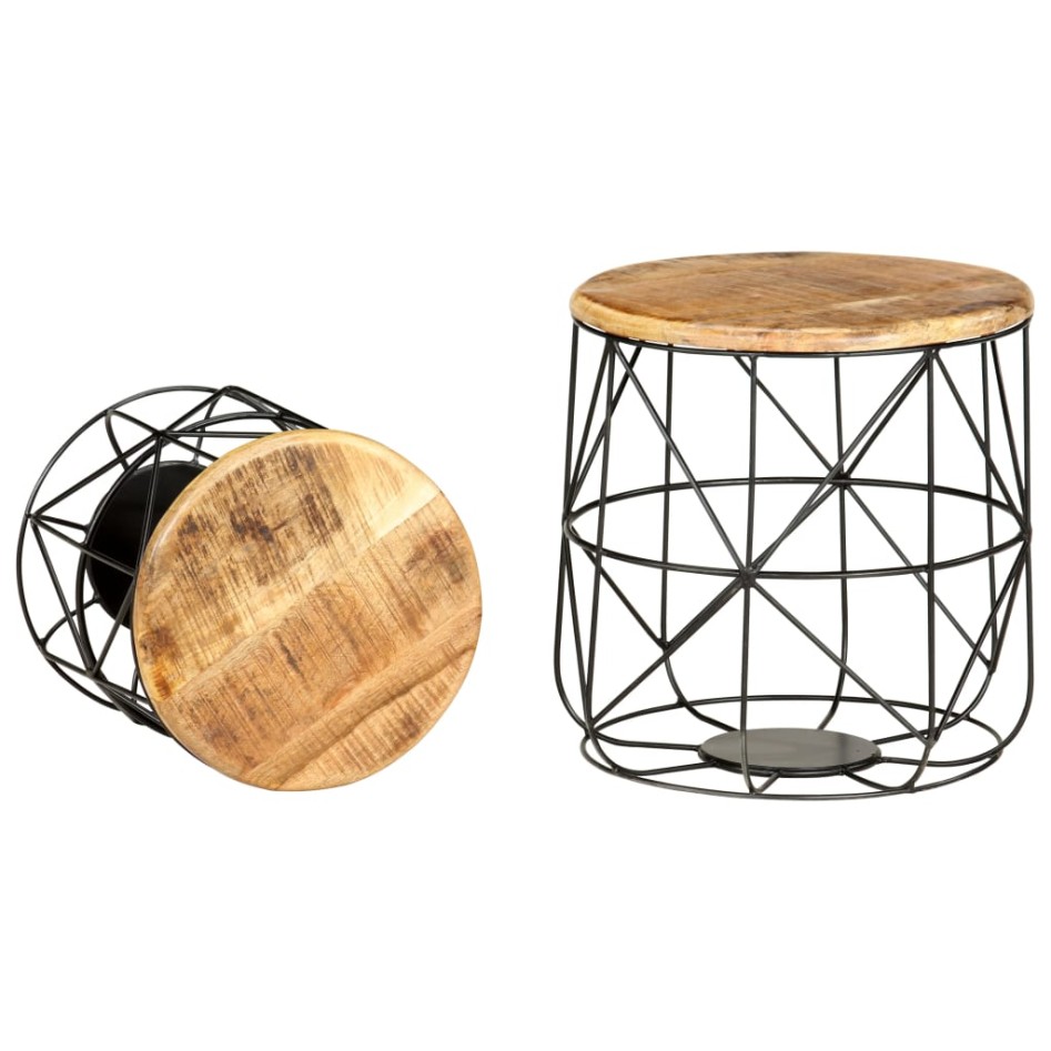 Mesas de centro 2 unidades madera maciza de