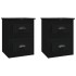 Mesitas de noche de pared 2 uds negras 41,5x36x53