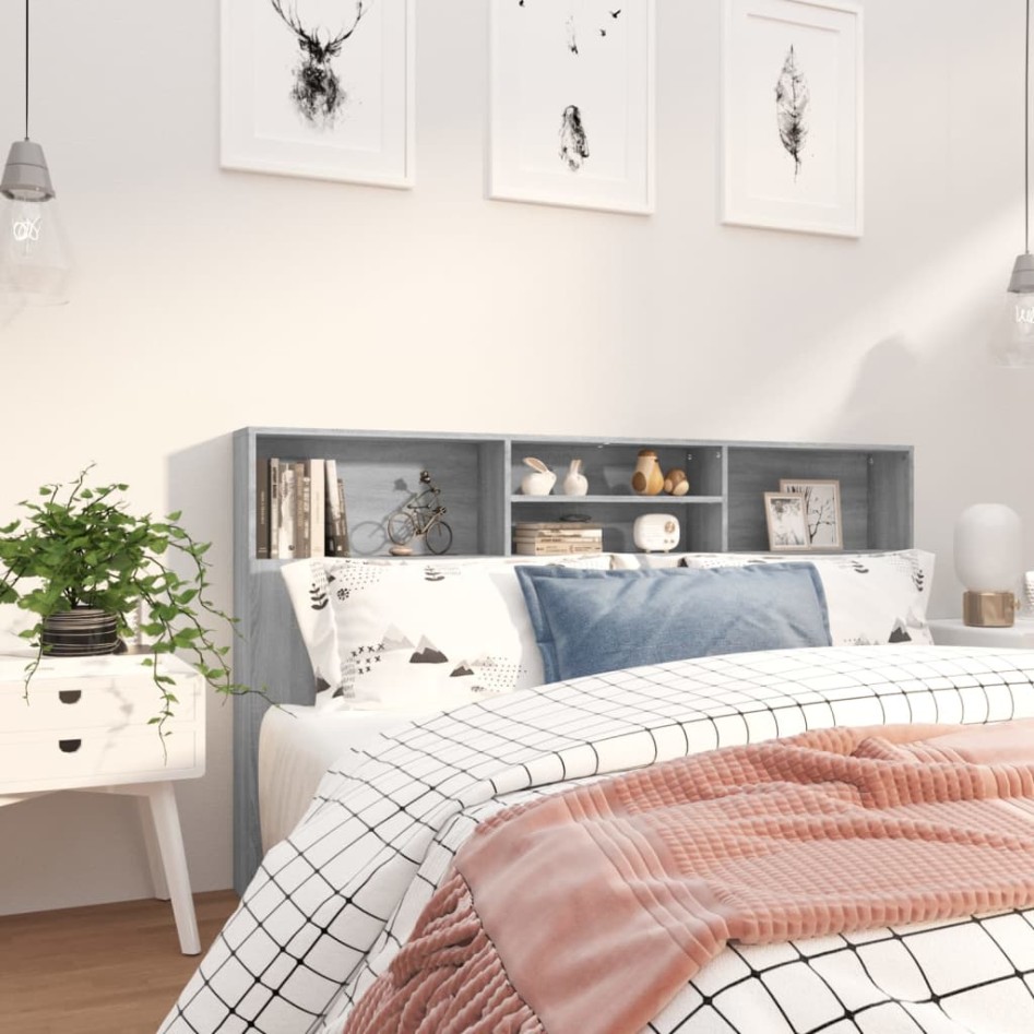 Mueble cabecero gris Sonoma 180x19x103,5