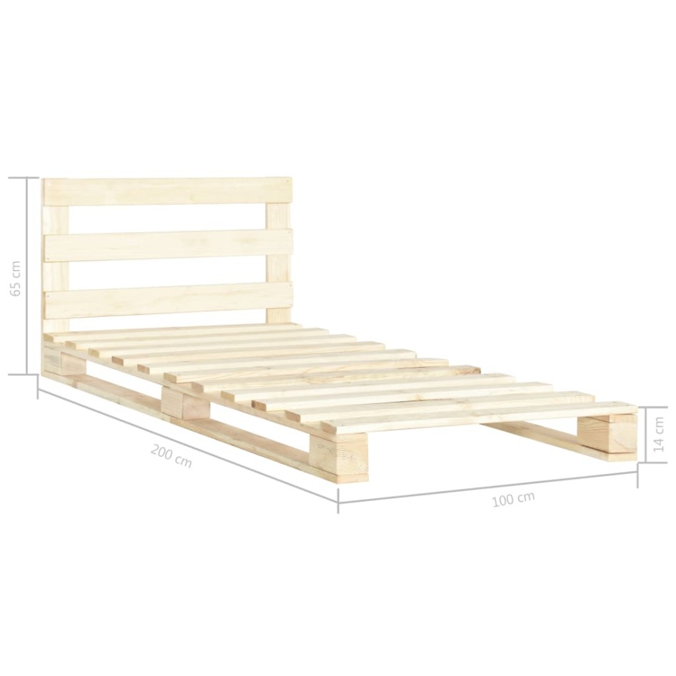 Estructura cama palets sin colchón madera maciza pino