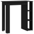 Mesa bar con estante madera contrachapada negro 102x50x103,5