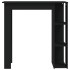 Mesa bar con estante madera contrachapada negro 102x50x103,5