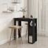 Mesa bar con estante madera contrachapada negro 102x50x103,5