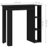 Mesa bar con estante madera contrachapada negro 102x50x103,5