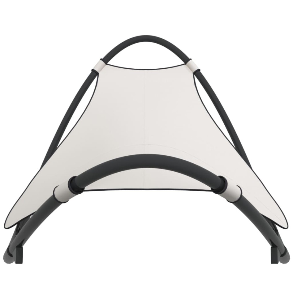 Tumbona mecedora con ruedas acero y tejido textilene