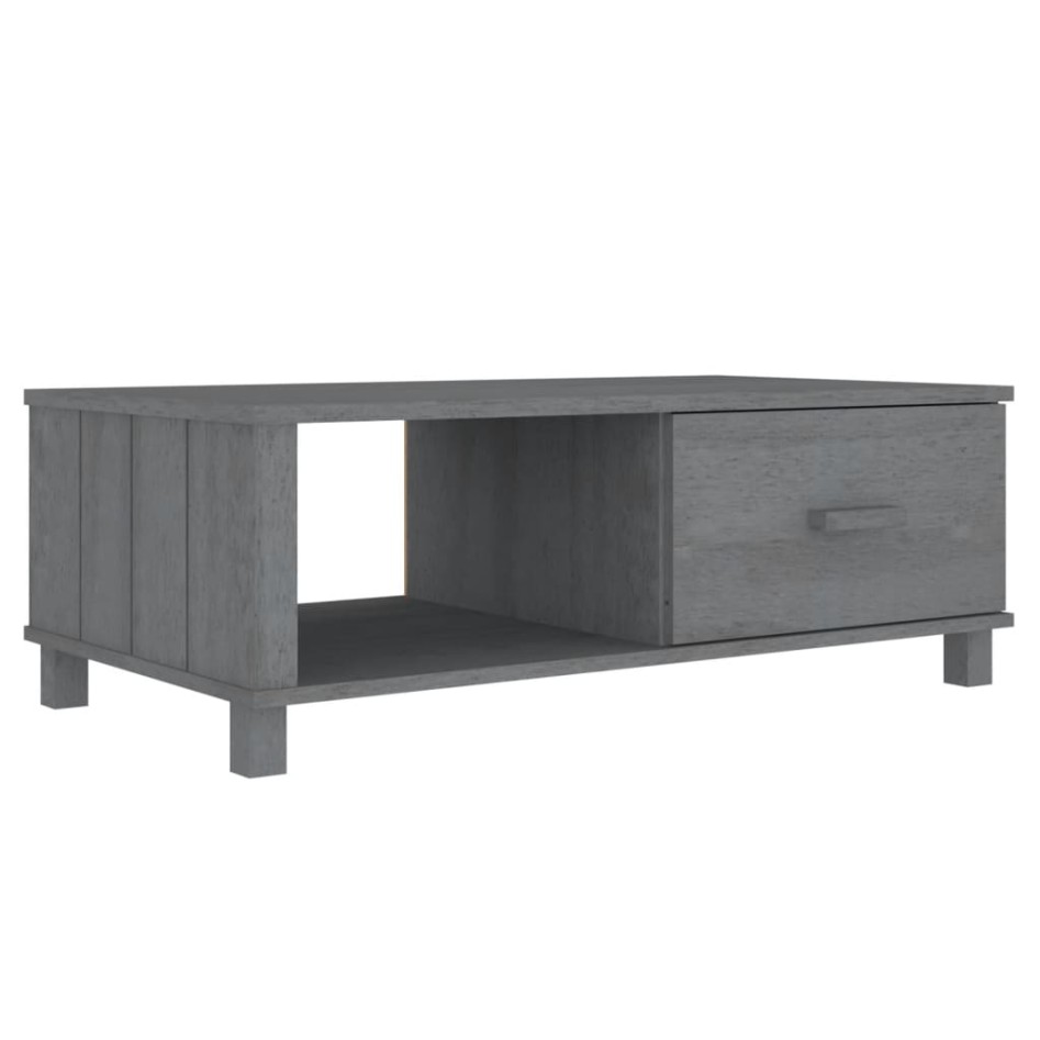 Mesa de centro HAMAR madera maciza pino gris oscuro