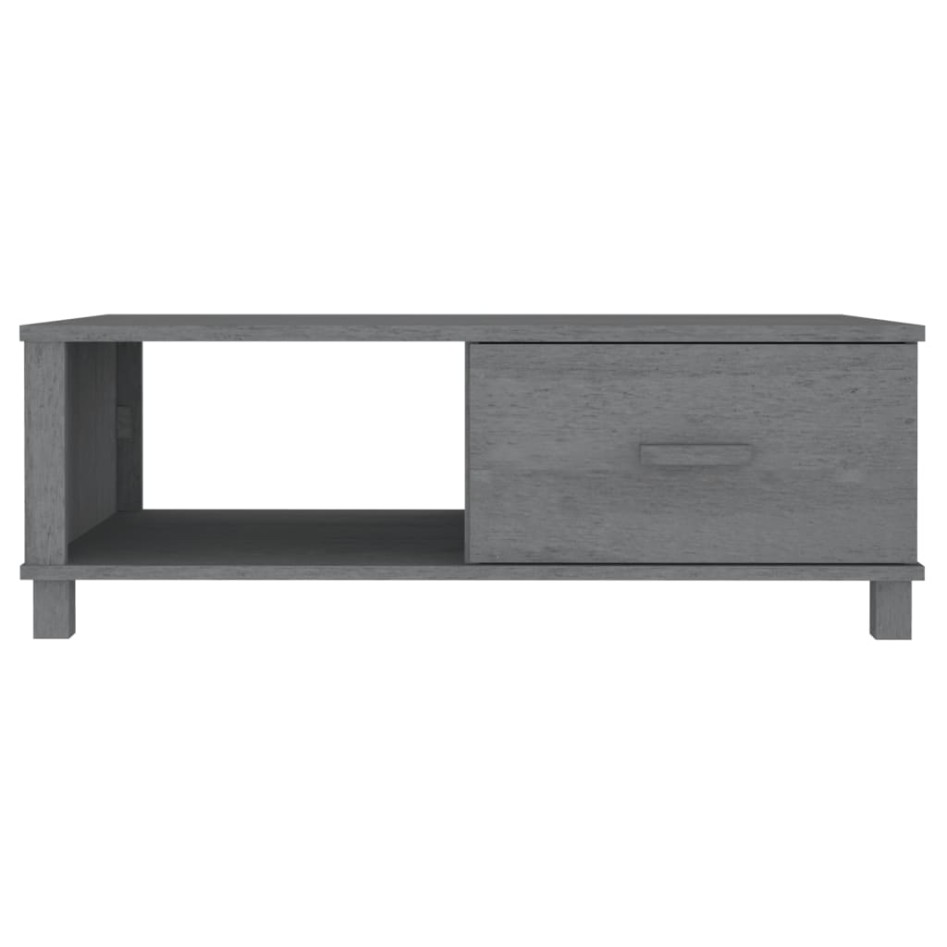 Mesa de centro HAMAR madera maciza pino gris oscuro