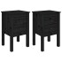 Mesitas de noche 2 uds madera maciza de pino negro