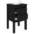Mesitas de noche 2 uds madera maciza de pino negro