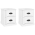 Mesitas de noche 2 uds madera blanco brillante 39x39x47,5