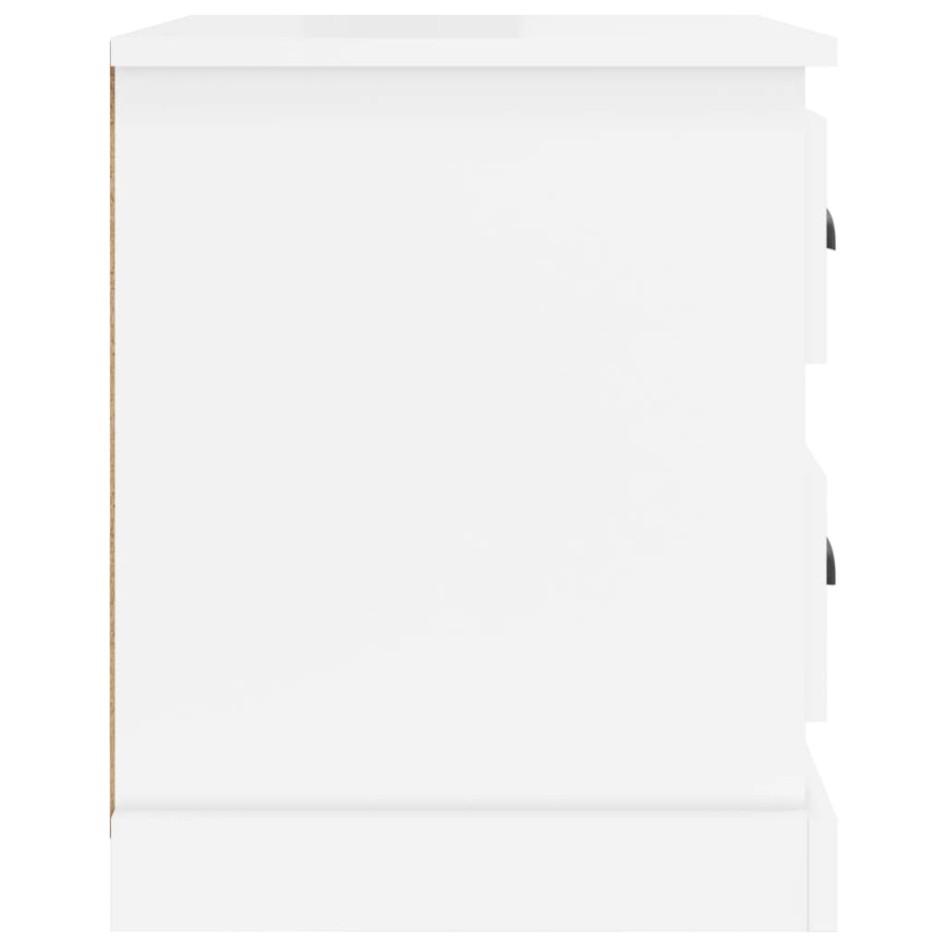 Mesitas de noche 2 uds madera blanco brillante 39x39x47,5