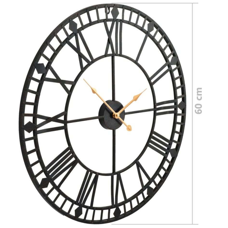 Reloj de pared vintage movimiento cuarzo metal 60 cm