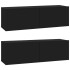 Muebles TV pared 2 uds madera contrachapada negro 100x30x30