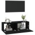 Muebles TV pared 2 uds madera contrachapada negro 100x30x30