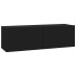 Muebles TV pared 2 uds madera contrachapada negro 100x30x30