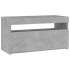 Mueble de TV con luces LED gris hormigón 75x35x40