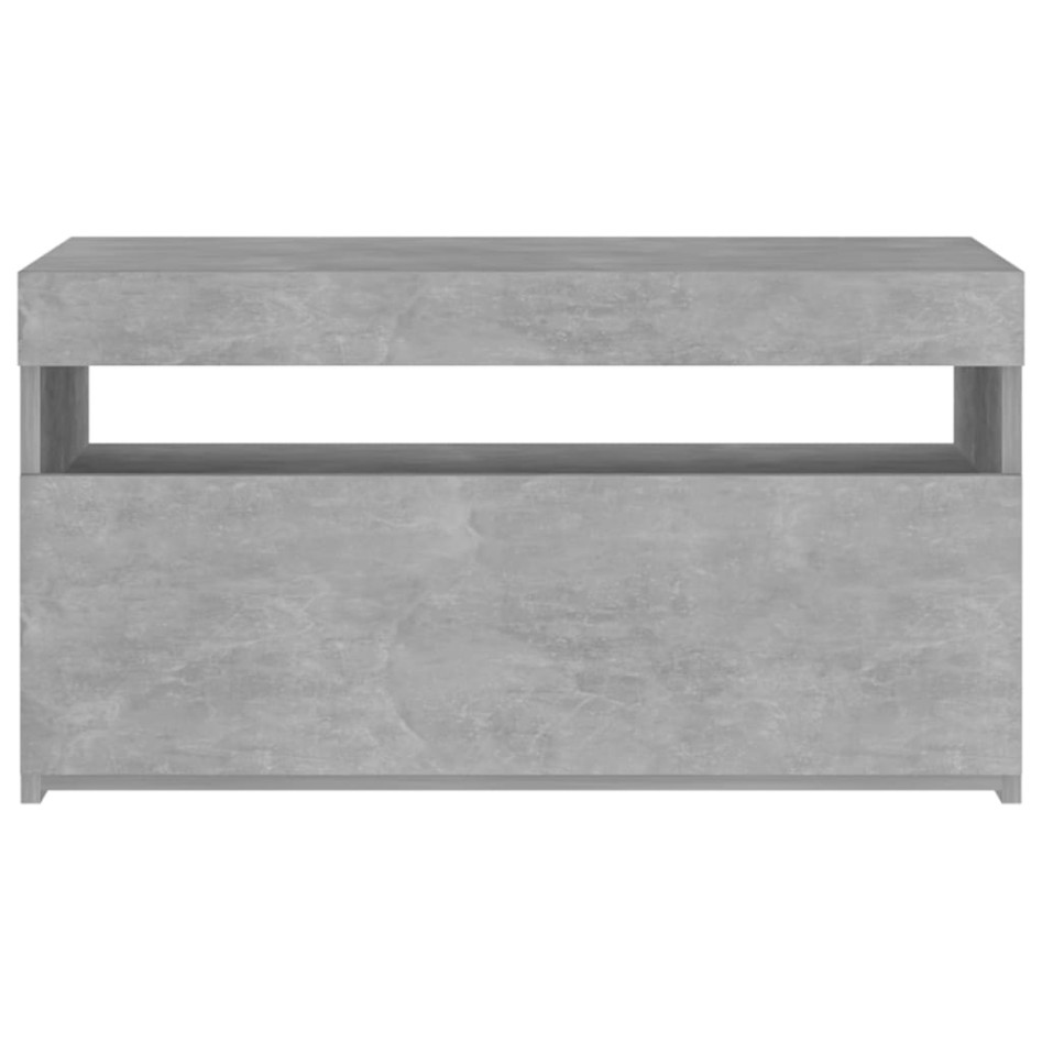 Mueble de TV con luces LED gris hormigón 75x35x40