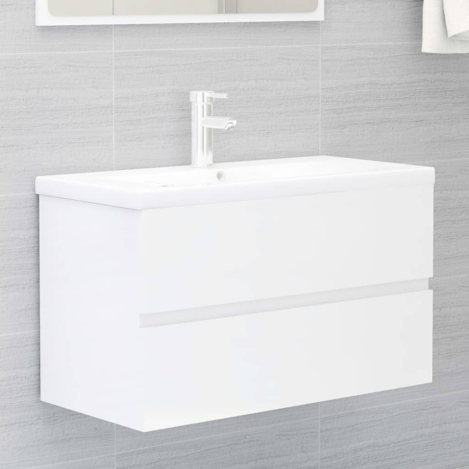 Mueble de lavabo madera de ingeniería blanco 80x38,5x45