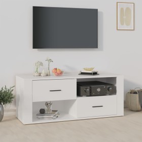 Mueble para TV madera contrachapada blanco 100x35x40