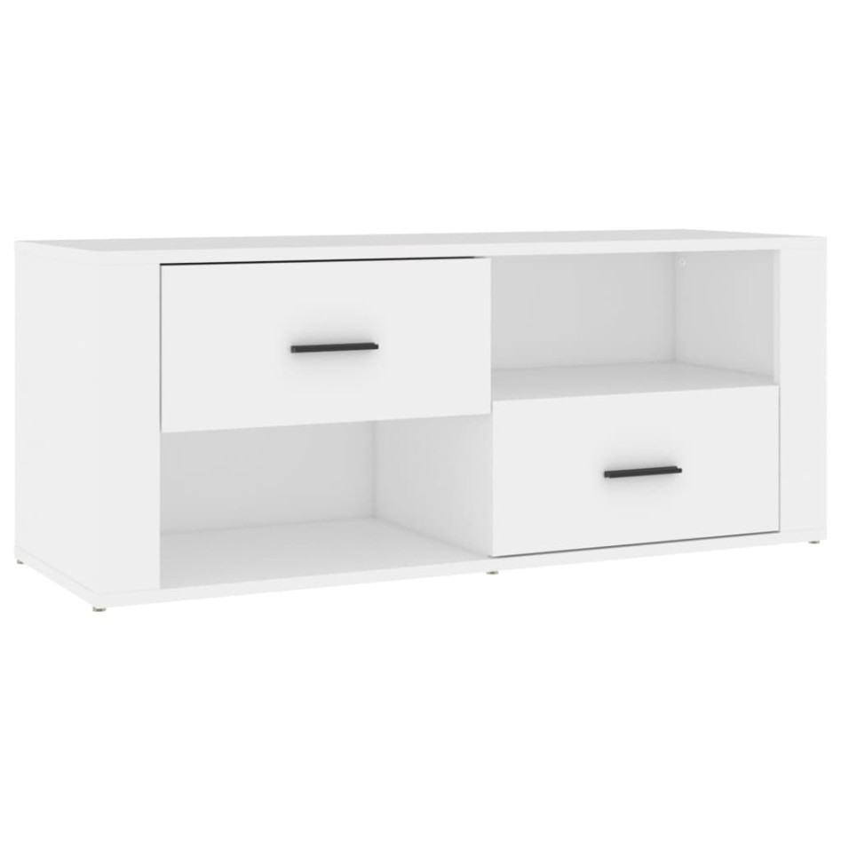 Mueble para TV madera contrachapada blanco 100x35x40