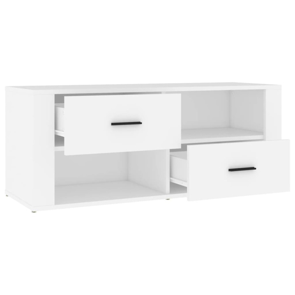 Mueble para TV madera contrachapada blanco 100x35x40