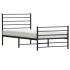 Estructura cama sin colchón con estribo metal negro 90x190
