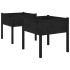 Jardineras 2 uds madera maciza de pino negro 70x70x70