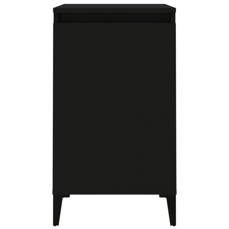 Mesitas de noche 2 uds madera contrachapada negro 40x35x70