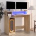 Escritorio con LED madera contrachapada roble sonoma