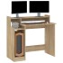 Escritorio con LED madera contrachapada roble sonoma