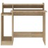 Escritorio con LED madera contrachapada roble sonoma