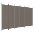 Biombo divisor de 6 paneles de tela gris antracita 300x220